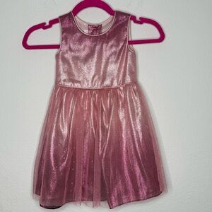 La Princess Shimmery Pink with Gold Stars Girls Dress Size 4T